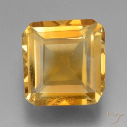 2.56ct Натуральный Глубокий оранжево-золотой Цитрин, Изумрудная огранка, Чистота VS
