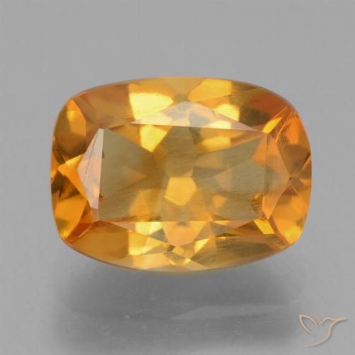 2.25ct Натуральный Глубокий оранжево-золотой Цитрин, Подушка, Чистота VS