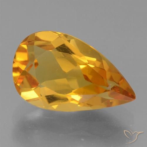 2.22ct Натуральный Глубокий оранжево-золотой Цитрин, Форма груши, Чистота VS