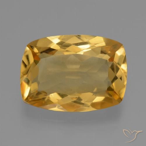 3.21ct Натуральный Средне-темный золотистый Цитрин, Подушка, VVS-VS