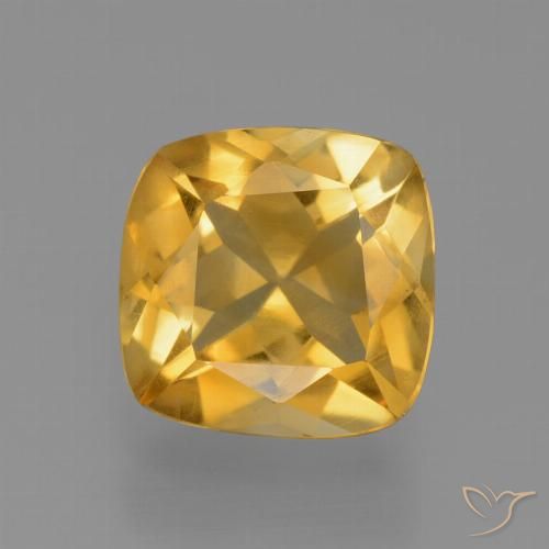 1.53ct Натуральный Темно-золотой апельсин Цитрин, Подушка, Чистота VS