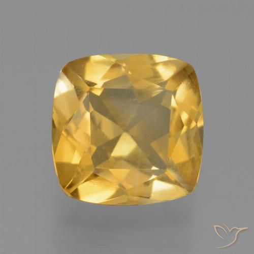 1.70ct Натуральный Средне-темный золотистый Цитрин, Подушка, Чистота VS