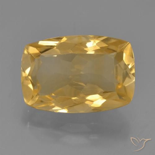 4.58ct Натуральный Средне-темный золотистый Цитрин, Подушка, Чистота VS