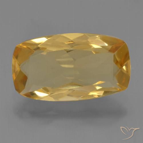 3.27ct Натуральный Средне-темный золотистый Цитрин, Подушка, VVS-VS