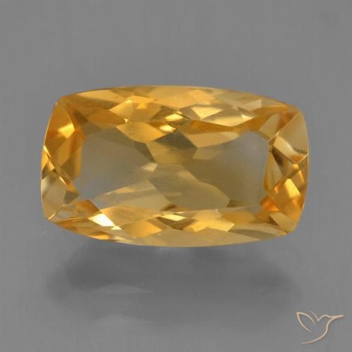 3.22ct Натуральный Глубокий оранжево-золотой Цитрин, Подушка, Чистота VS