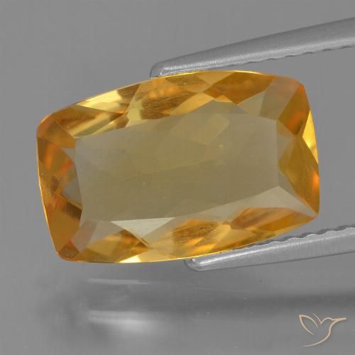 3.07ct Натуральный Темно-оранжево-золотой Цитрин, Подушка, VVS-VS