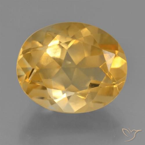 4.47ct Натуральный Оранжево-золотой Цитрин, Овал, Чистота VS