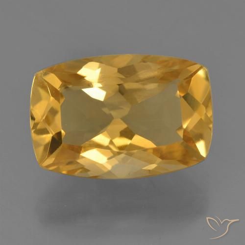 3.66ct Натуральный Средне-темный золотистый Цитрин, Подушка, VVS-VS
