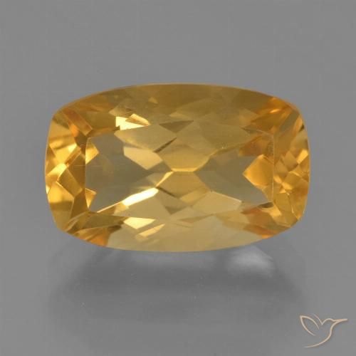 3.32ct Натуральный Темно-золотой апельсин Цитрин, Подушка, VVS-VS