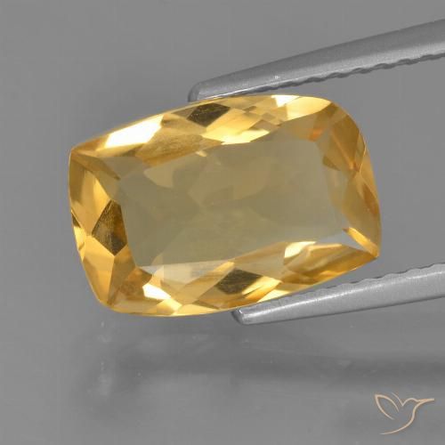 2.45ct Натуральный Средне-темный золотистый Цитрин, Подушка, Чистота VS