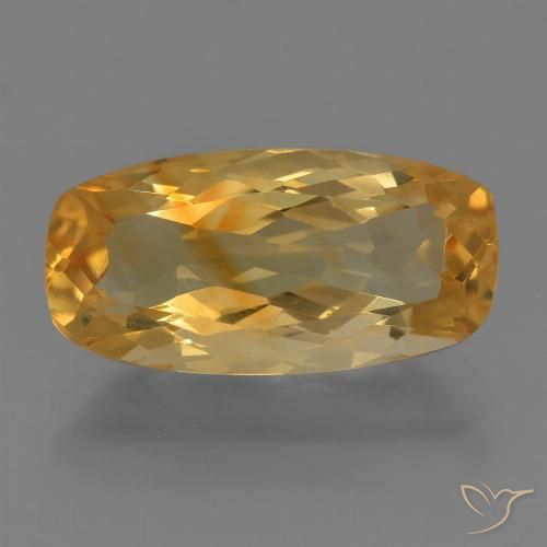 3.99ct Натуральный Средне-темный золотистый Цитрин, Подушка, VVS-VS