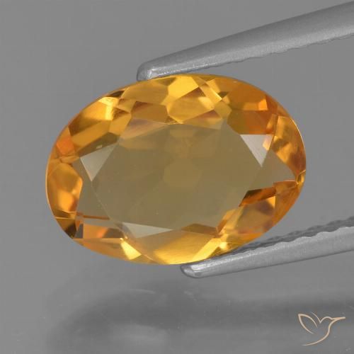 1.92ct Натуральный Темно-оранжевый Цитрин, Овал, VVS-VS