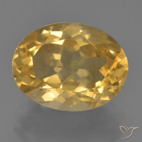 3.58ct Натуральный Средне-светлый золотистый Цитрин, Овал, VVS-VS