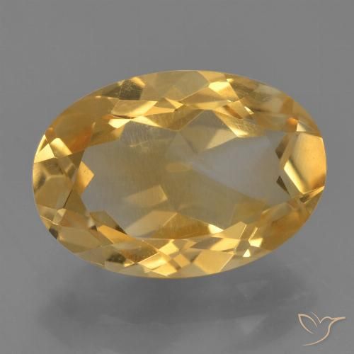 3.04ct Натуральный Средне-темный золотистый Цитрин, Овал, VVS-VS