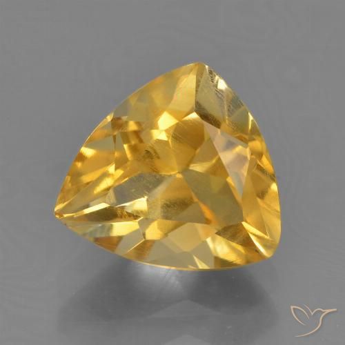 2.23ct Натуральный Темно-золотой апельсин Цитрин, Триллион, Чистота VS