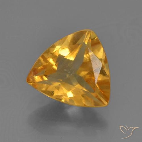 1.38ct Натуральный Оранжево-золотой Цитрин, Триллион, Чистота VS