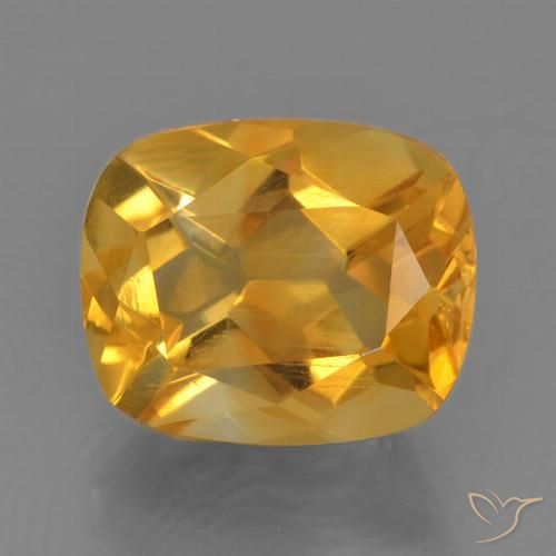 2.76ct Натуральный Глубокий оранжево-золотой Цитрин, Подушка, Чистота VS