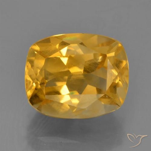 2.81ct Натуральный Темно-оранжево-золотой Цитрин, Подушка, Чистота VS