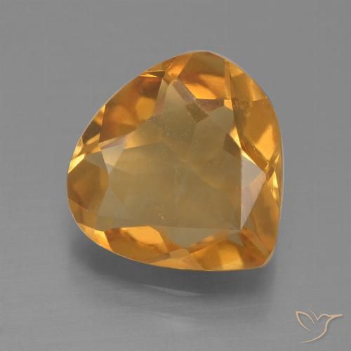 2.20ct Натуральный Глубокий оранжево-золотой Цитрин, Форма груши, Чистота VS