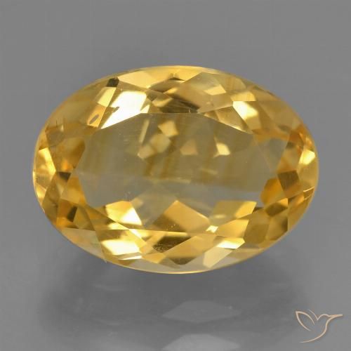 3.28ct Натуральный Золотой Цитрин, Овал, VVS-VS
