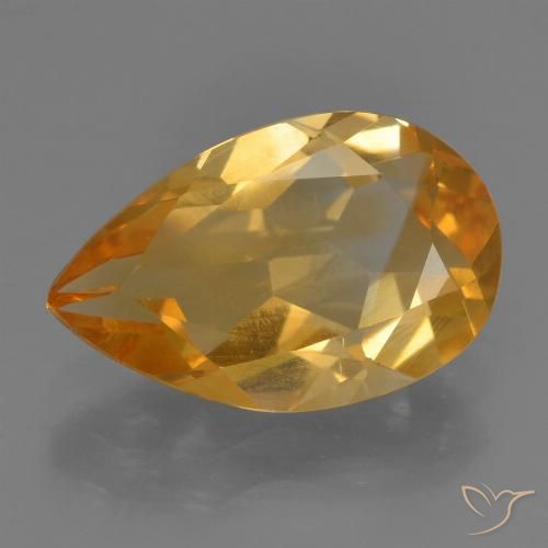 2.31ct Натуральный Глубокий оранжево-золотой Цитрин, Форма груши, VVS-VS