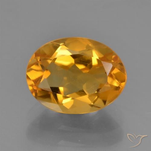 1.97ct Натуральный Глубокий оранжево-золотой Цитрин, Овал, Чистота VS