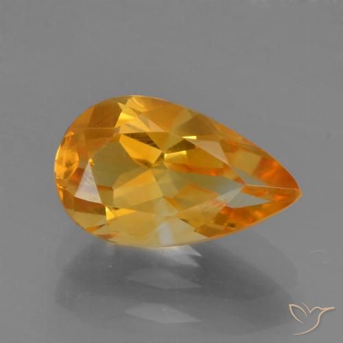 1.66ct Натуральный Темно-оранжевый Цитрин, Форма груши, VVS-VS