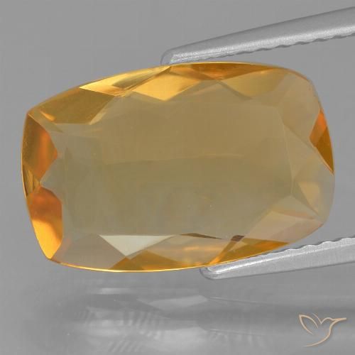 3.55ct Натуральный Глубокий оранжево-золотой Цитрин, Подушка, VVS-VS