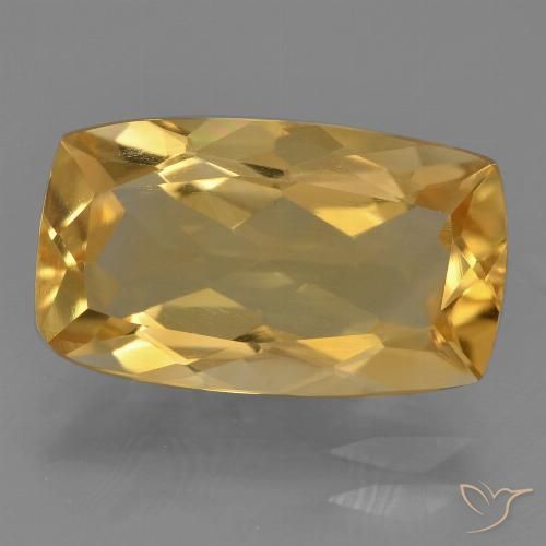 3.96ct Натуральный Средне-темный золотистый Цитрин, Подушка, Чистота VS