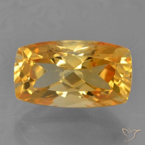 4.24ct Натуральный Темно-оранжево-золотой Цитрин, Подушка, VVS-VS