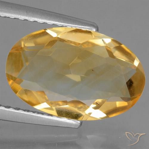 2.70ct Натуральный Средне-светлый оранжево-золотой Цитрин, Овал, Чистота VS