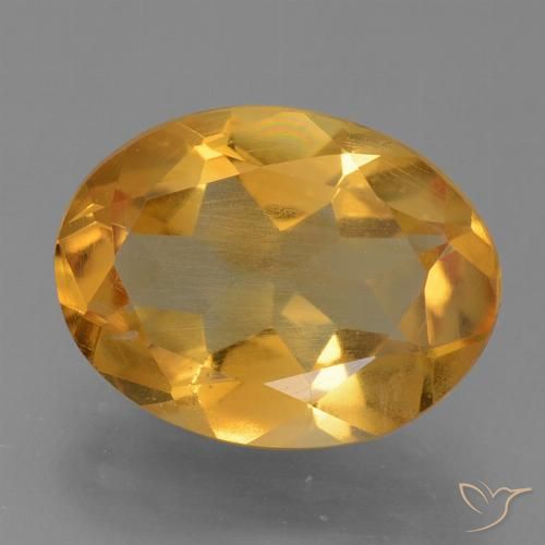 2.08ct Натуральный Глубокий оранжево-золотой Цитрин, Овал, Чистота VS