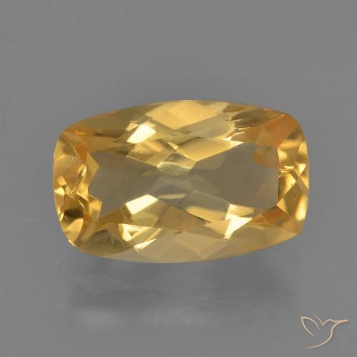 2.68ct Натуральный Светло-оранжево-золотой Цитрин, Подушка, VVS-VS