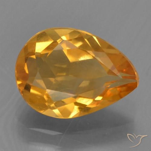 2.02ct Натуральный Средний апельсин Цитрин, Форма груши, Чистота VS