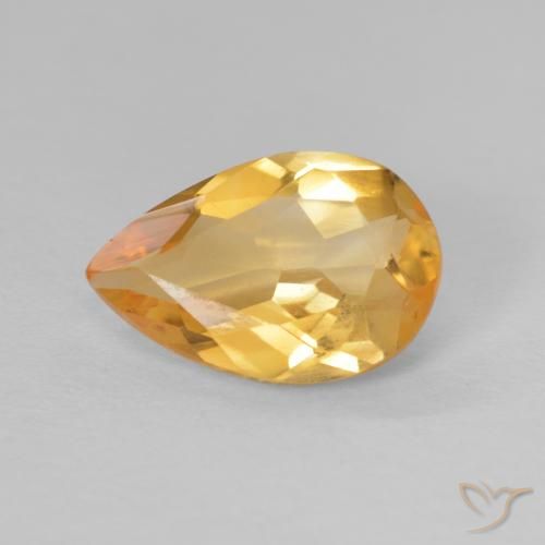 2.17ct Натуральный Оранжево-золотой Цитрин, Форма груши, Чистота VS