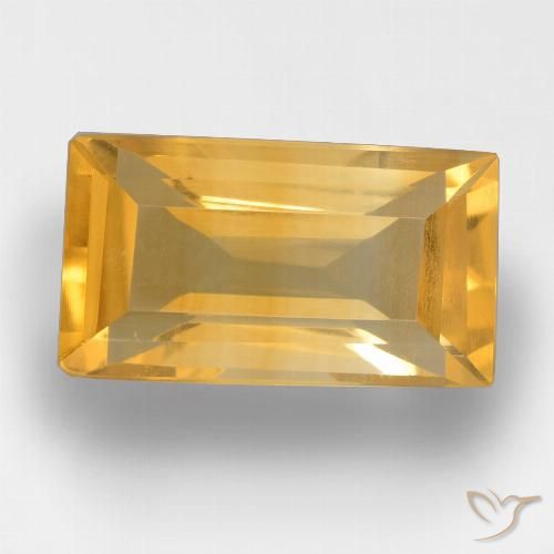 3.45ct Натуральный Яркое золото Цитрин, Огранка Багет, Чистота VS