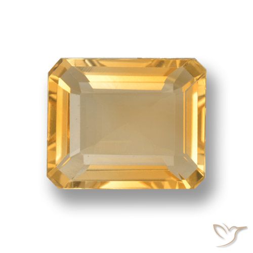 3.81ct Натуральный Среднее золото Цитрин, Изумрудная огранка, Чистота VVS
