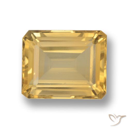 4.46ct Натуральный Среднее золото Цитрин, Изумрудная огранка, VVS-VS