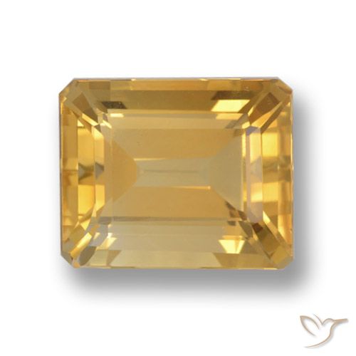 4.44ct Натуральный Среднее золото Цитрин, Изумрудная огранка, VVS-VS