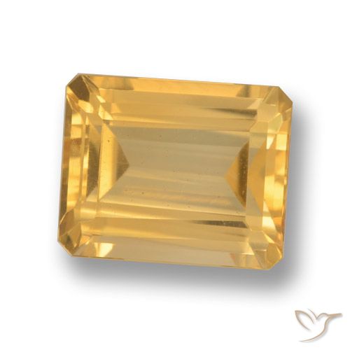 4.31ct Натуральный Среднее золото Цитрин, Изумрудная огранка, VVS-VS