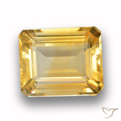 3.99ct Натуральный Среднее золото Цитрин, Изумрудная огранка, Чистота VVS
