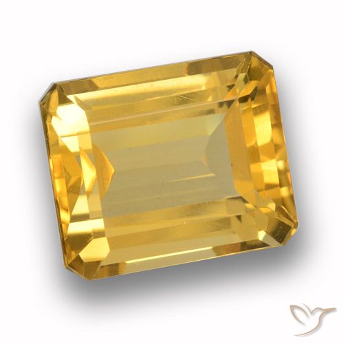 4.66ct Натуральный Среднее золото Цитрин, Изумрудная огранка, VVS-VS