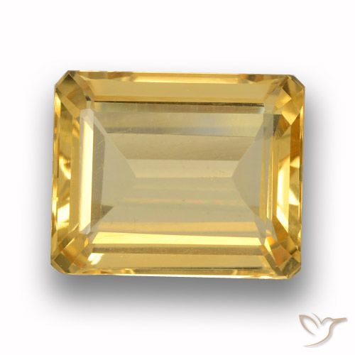 4.10ct Натуральный Среднее золото Цитрин, Изумрудная огранка, VVS-VS