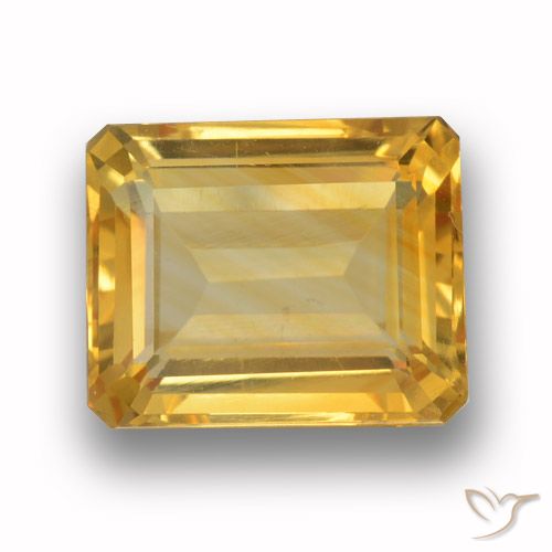 4.09ct Натуральный Среднее золото Цитрин, Изумрудная огранка, Чистота VVS