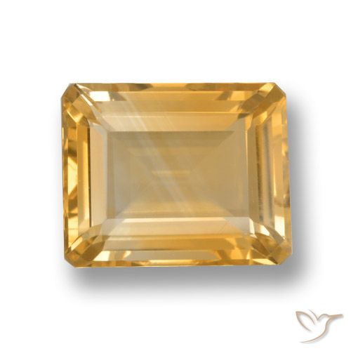 4.20ct Натуральный Оранжево-золотой Цитрин, Изумрудная огранка, VVS-VS