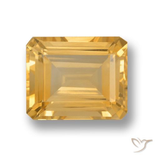 4.05ct Натуральный Среднее золото Цитрин, Изумрудная огранка, VVS-VS