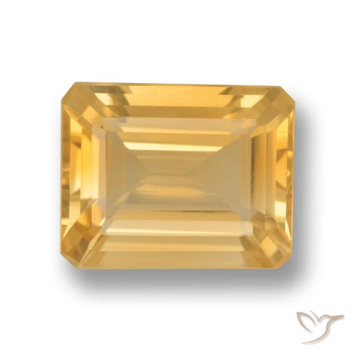 3.80ct Натуральный Золотой Цитрин, Изумрудная огранка, VVS-VS