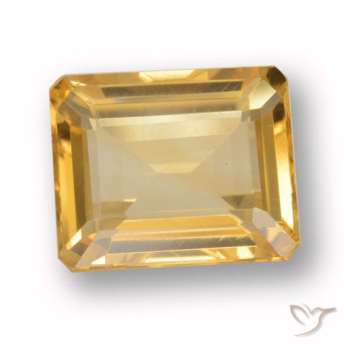 4.38ct Натуральный Среднее золото Цитрин, Изумрудная огранка, Чистота VVS