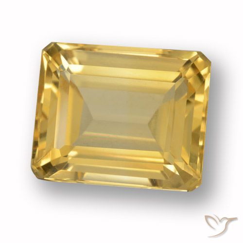 4.67ct Натуральный Золотой Цитрин, Изумрудная огранка, VVS-VS
