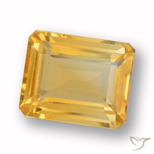 4.03ct Натуральный Среднее золото Цитрин, Изумрудная огранка, VVS-VS